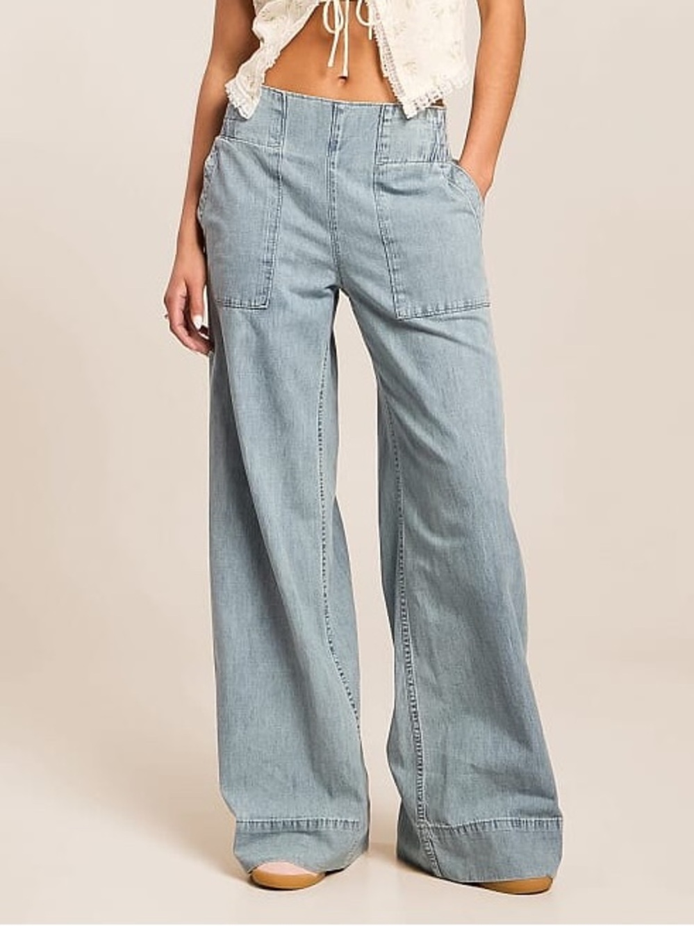 Free People- We The Free Breezy Denim Pull On Jeans Sz XS